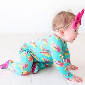 Valentina Footie Ruffled Zippered One Piece 9-12 months